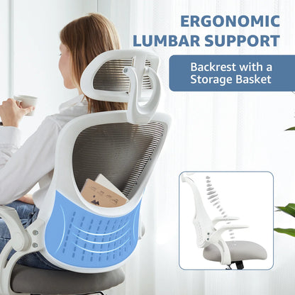 Ergonomic Mesh Office Chair - Adjustable Desk Chair with Headrest