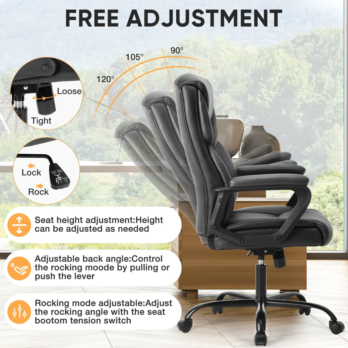 Pro Ergonomic PU Leather Gaming Chair with Lumbar Support