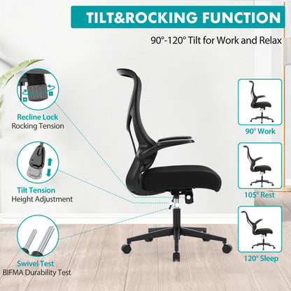 Apex - Ergonomic High Back Mesh Office Chair with Flip-Up Arms