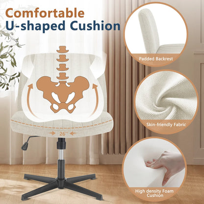 Serenity - Cross Legged Armless Wide Swivel Office Chair