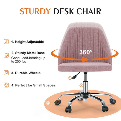 Modern Shell - Armless Fabric Vanity & Desk Chair
