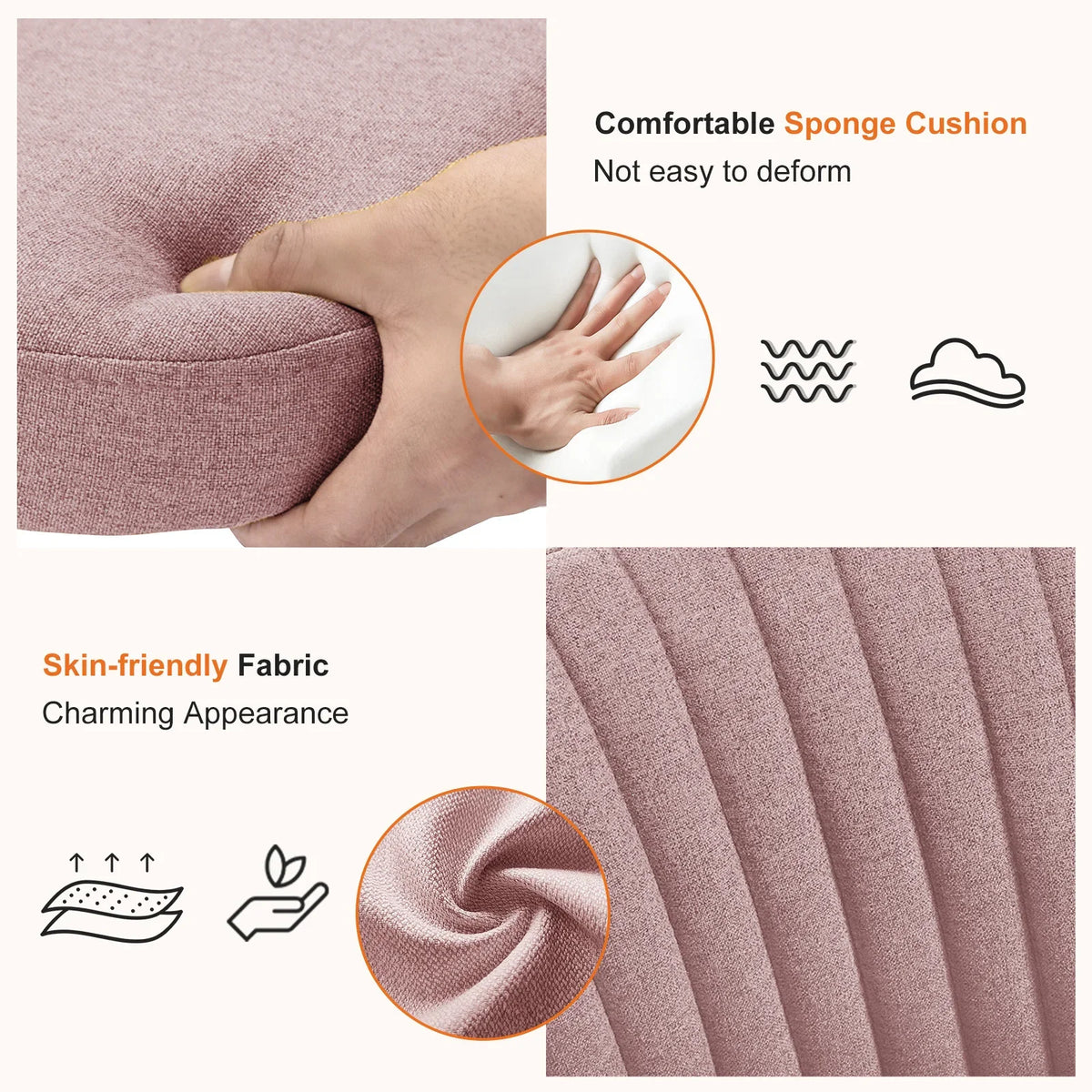 Modern Shell - Armless Fabric Vanity & Desk Chair