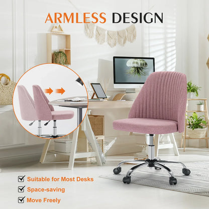 Modern Shell - Armless Fabric Vanity & Desk Chair