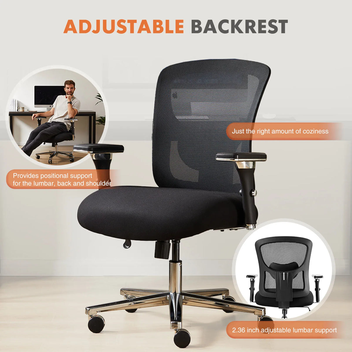 Titan - 500lbs Heavy Duty Big & Tall Ergonomic Office Chair