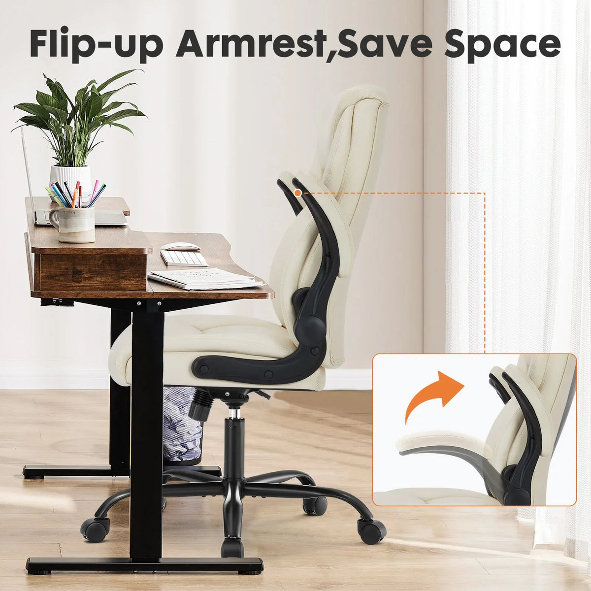 Executive Ergonomic Office Chair - Heavy Duty PU Leather Desk Chair