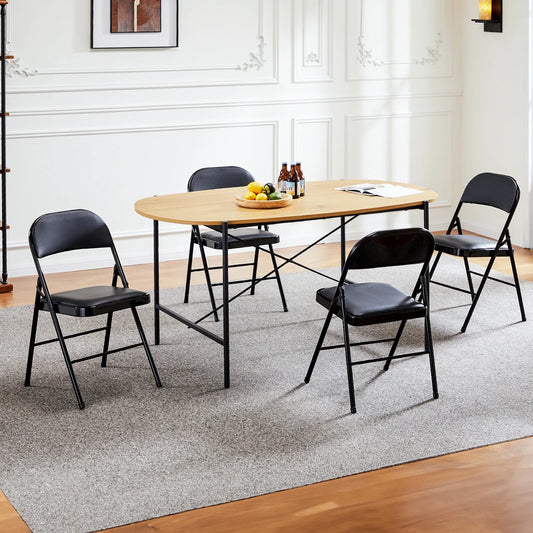Elite - Padded PU Leather Folding Chairs (4-Pack)