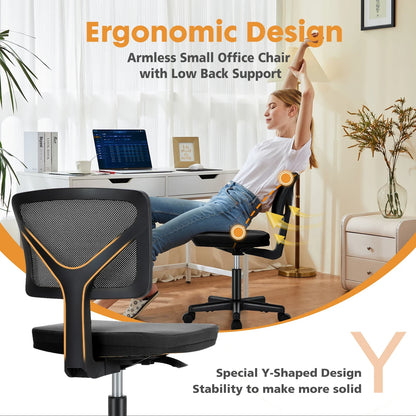 Ergo-Compact - Armless Mesh Office Chair with Lumbar Support