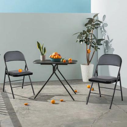 Elite - Padded PU Leather Folding Chairs (4-Pack)