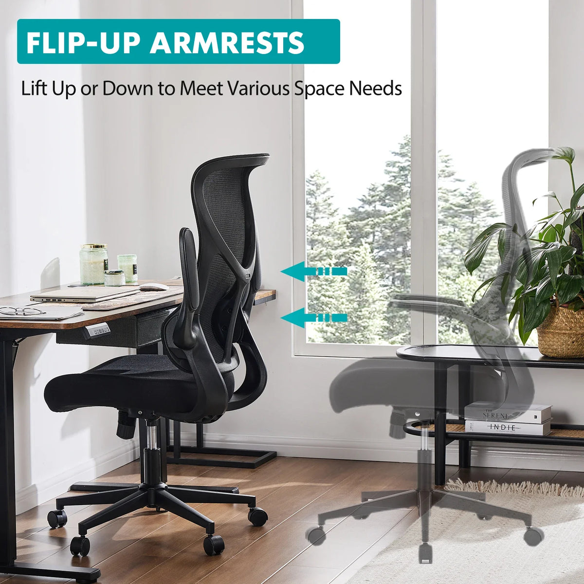 Apex - Ergonomic High Back Mesh Office Chair with Flip-Up Arms