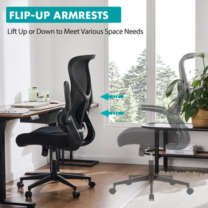 Apex - Ergonomic High Back Mesh Office Chair with Flip-Up Arms