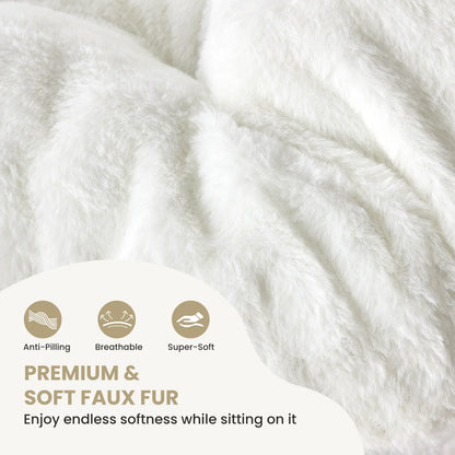 Cozy Saucer Chair - Faux Fur Folding Lounge Chair