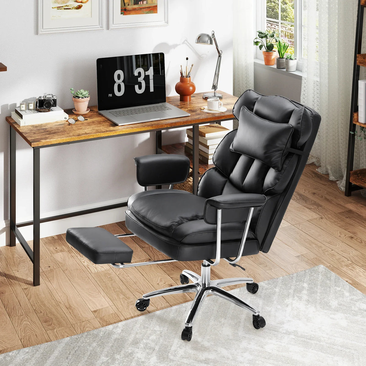 Executive - Ergonomic PU Leather Office Chair with Footrest