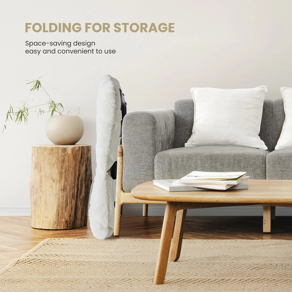 Cozy Saucer Chair - Faux Fur Folding Lounge Chair