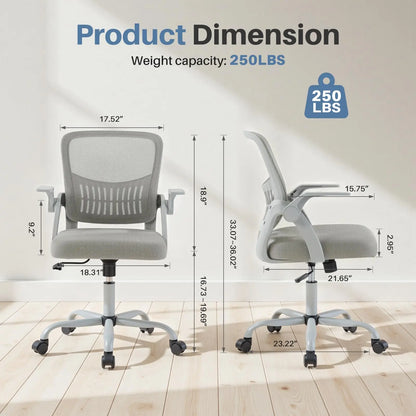 Ergonomic Mid-Back Mesh Office Chair - Lumbar Support Desk Chair