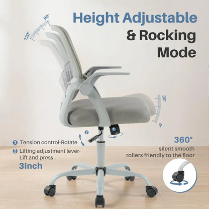 Ergonomic Mid-Back Mesh Office Chair - Lumbar Support Desk Chair