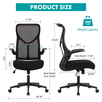 Apex - Ergonomic High Back Mesh Office Chair with Flip-Up Arms