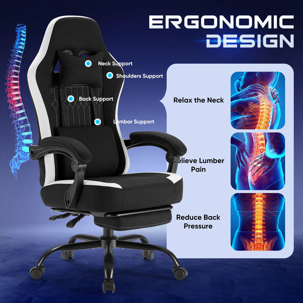 Pro Series - Ergonomic Gaming Chair with Pocket Spring Support